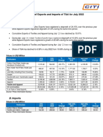 CITI's Analysis of Exports Imports & IIP of T&a - July 2022