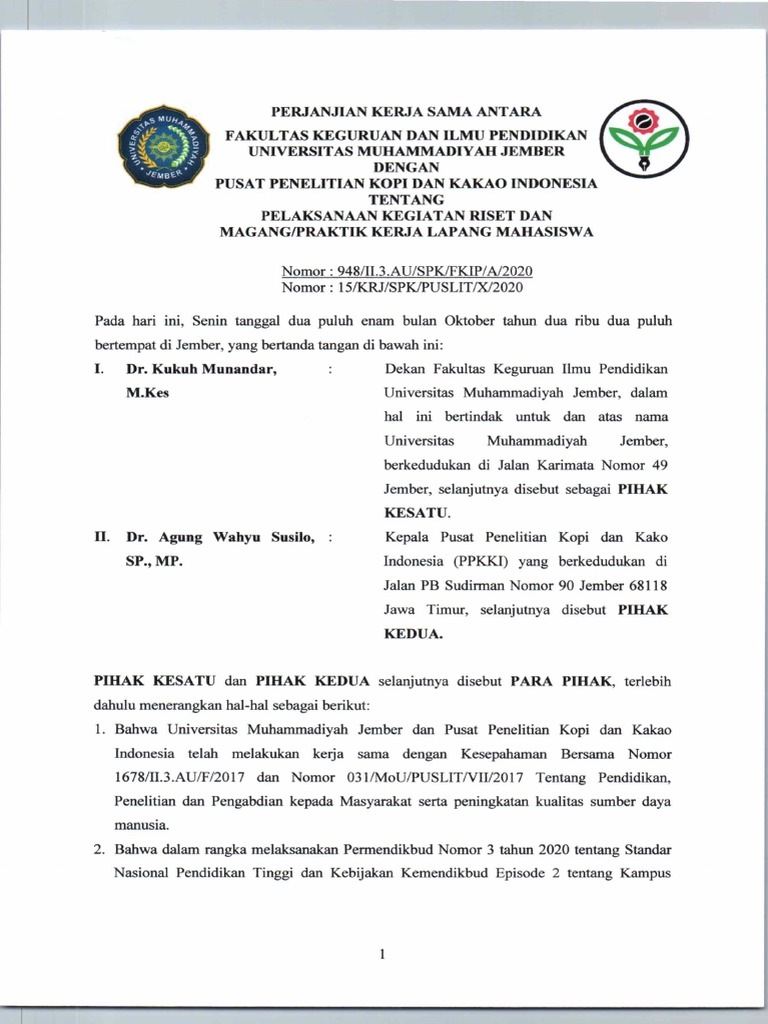 3.c SPK Kerjasama Puslit Koka | PDF