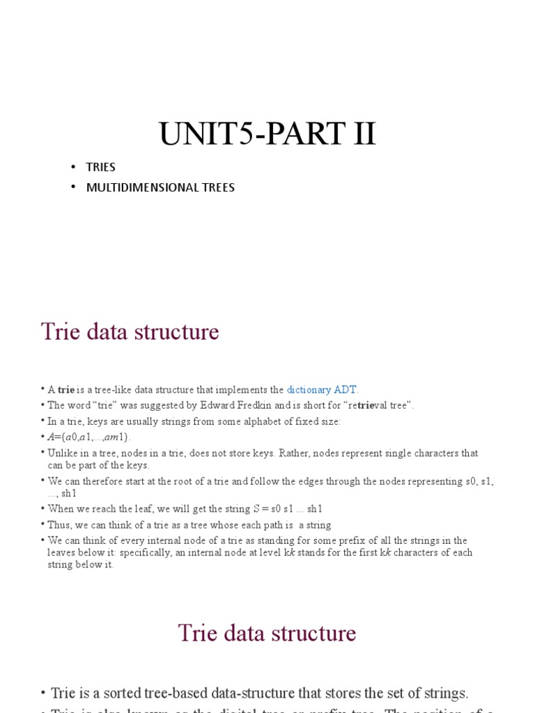 Understanding Tries and K-D Trees | PDF | Computer Data | Algorithms ...