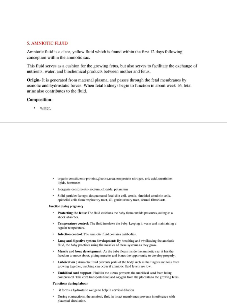 Amniotic Fluid Overview Obg PDF