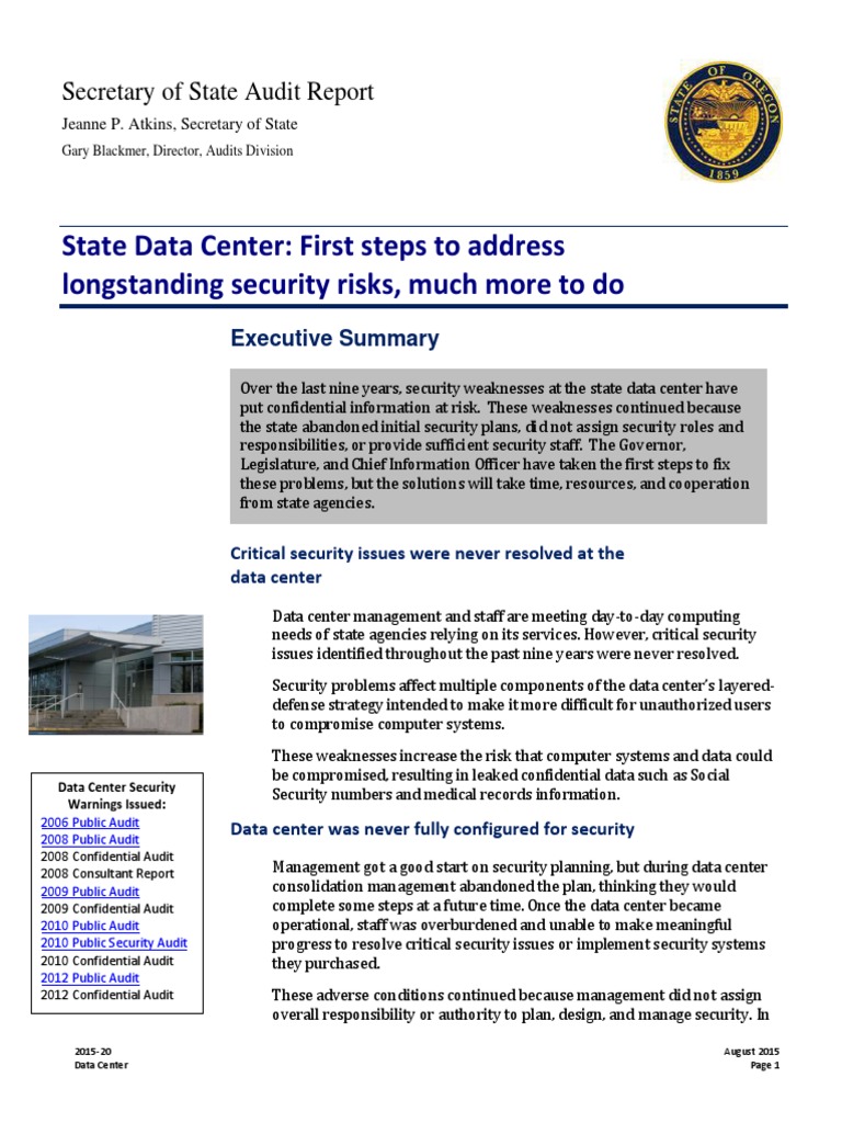 Data Center Security Audit Findings | PDF | Information Security | Security