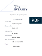 Error Analysis (F21-3042)