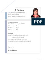 Trisha M. Mariano: Personal Information