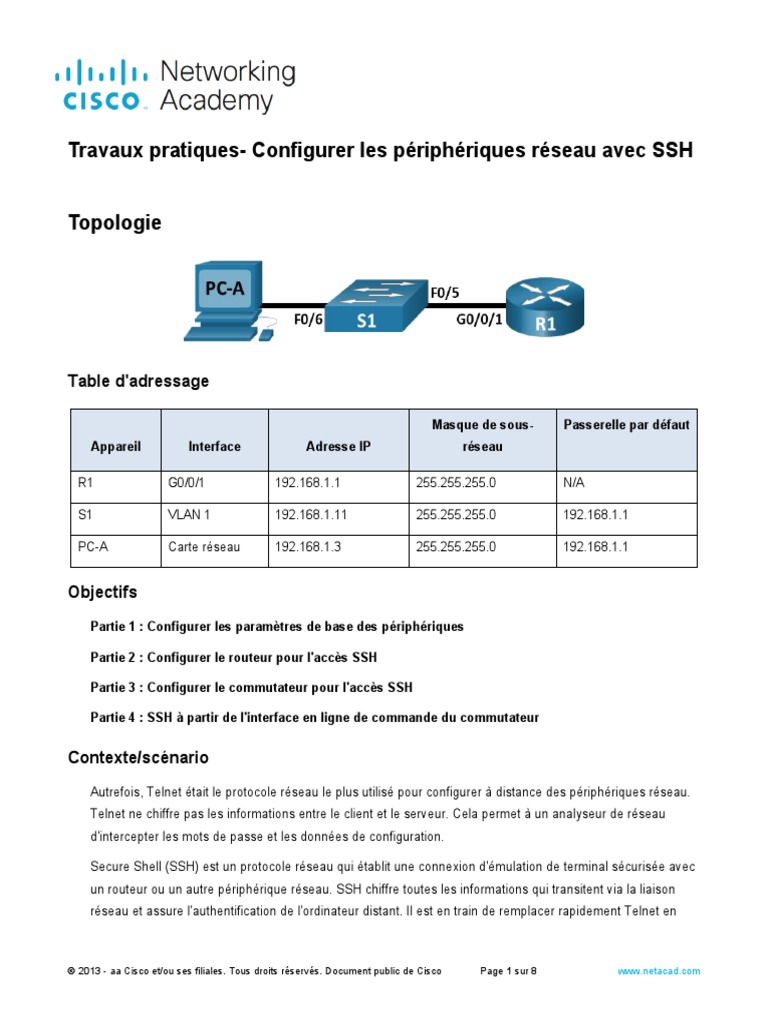 Configurer SSH sur Réseaux Cisco | PDF | Enveloppe de protection ...