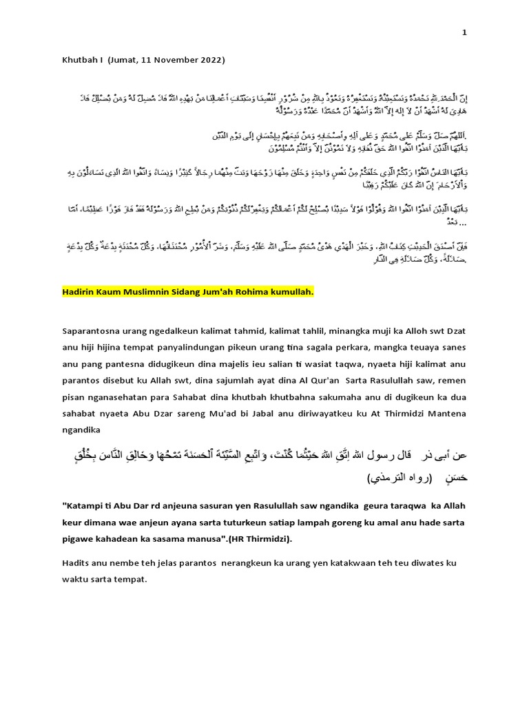 Khutbah Jumat 1 Pdf