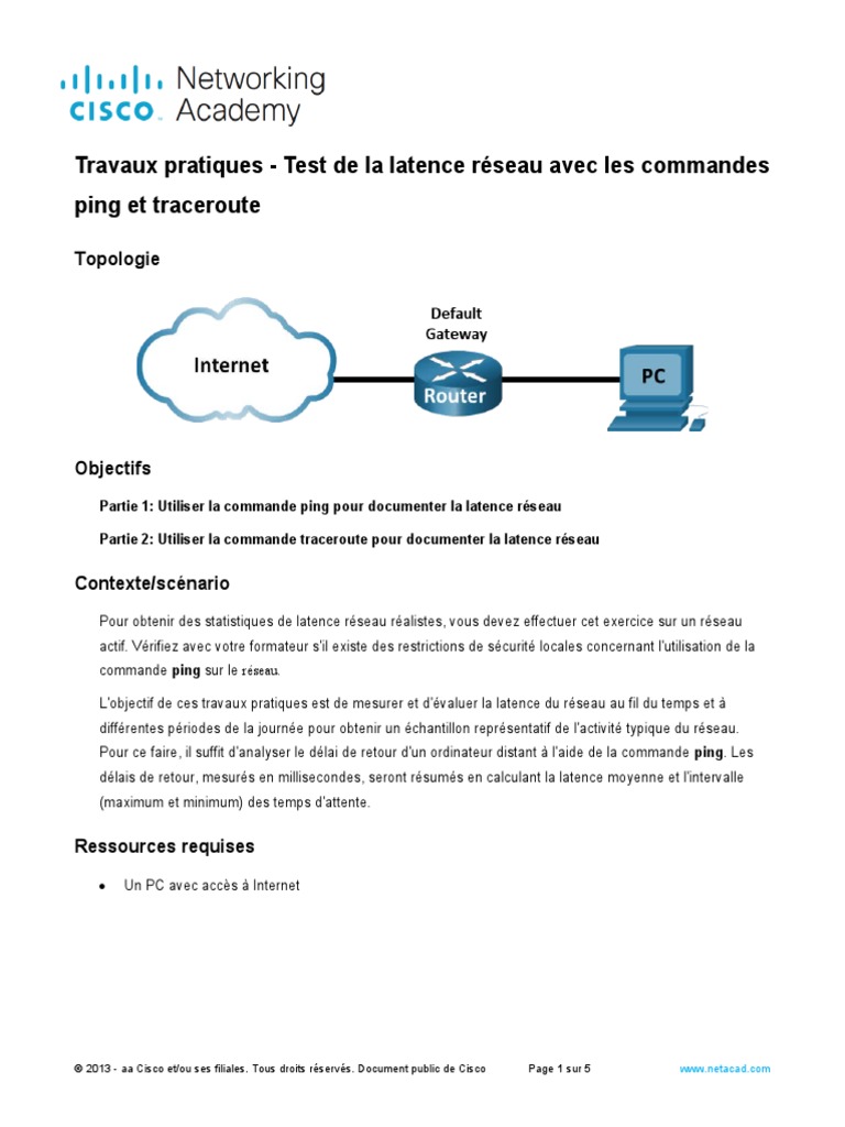 Test de latence réseau avec ping et tracert | PDF | Fichier texte | I Pv6