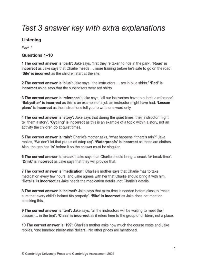 Ielts 16 Test 3 Reading Answers With Explanation