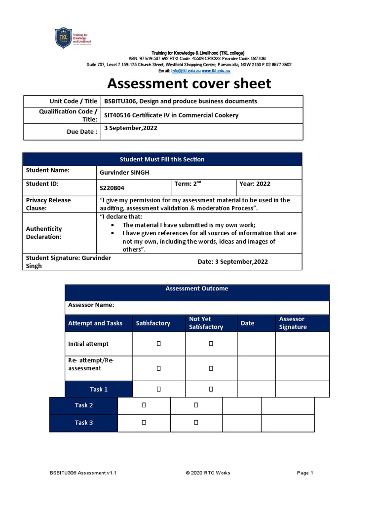 Bsbitu306 Student Assessment Tasks Pdf