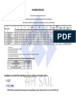 Cutoff Table