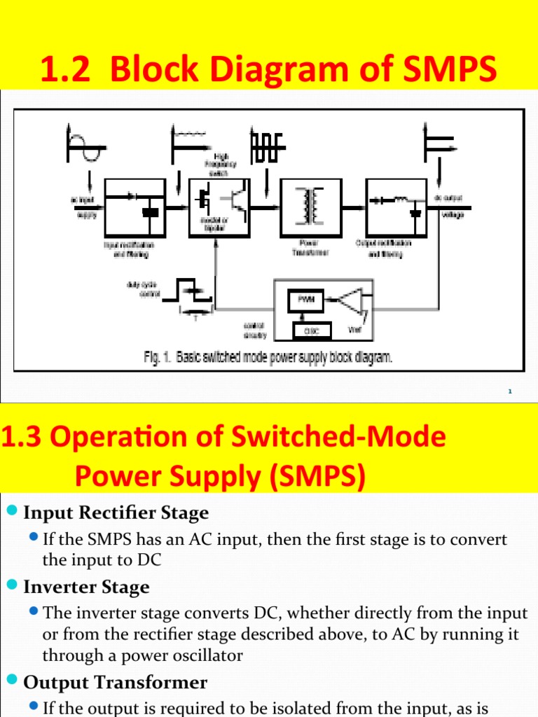 SMPS Block Diagram and Operation | PDF | Science & Mathematics ...
