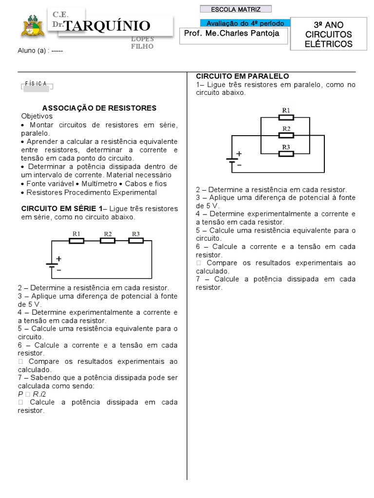 Cálculo de Resistência em Circuitos | PDF | Rede elétrica | Resistor
