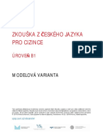 ZKOUŠKA Z ČESKÉHO JAZYKA PRO CIZINCE ÚROVEŇ B1 MODELOVÁ VARIANTA_2022