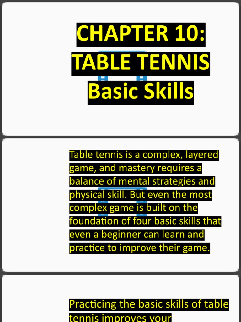 Table Tennis Basic Skills PDF Table Tennis Athletic Sports