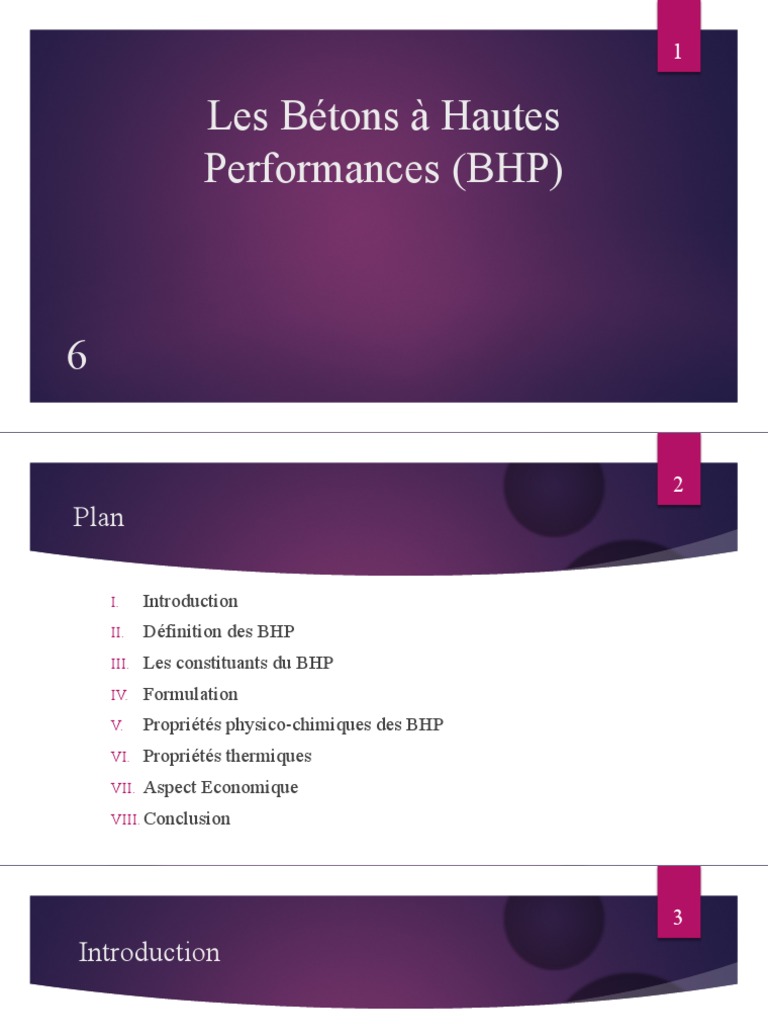 Bétons à Hautes Performances (BHP) | PDF | Béton | Ciment