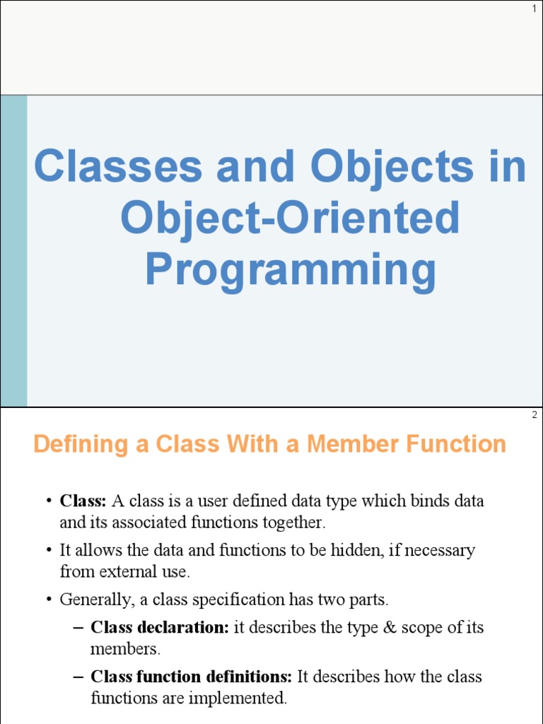 L2 and L3-Class and Object - Combined | PDF | Class (Computer ...