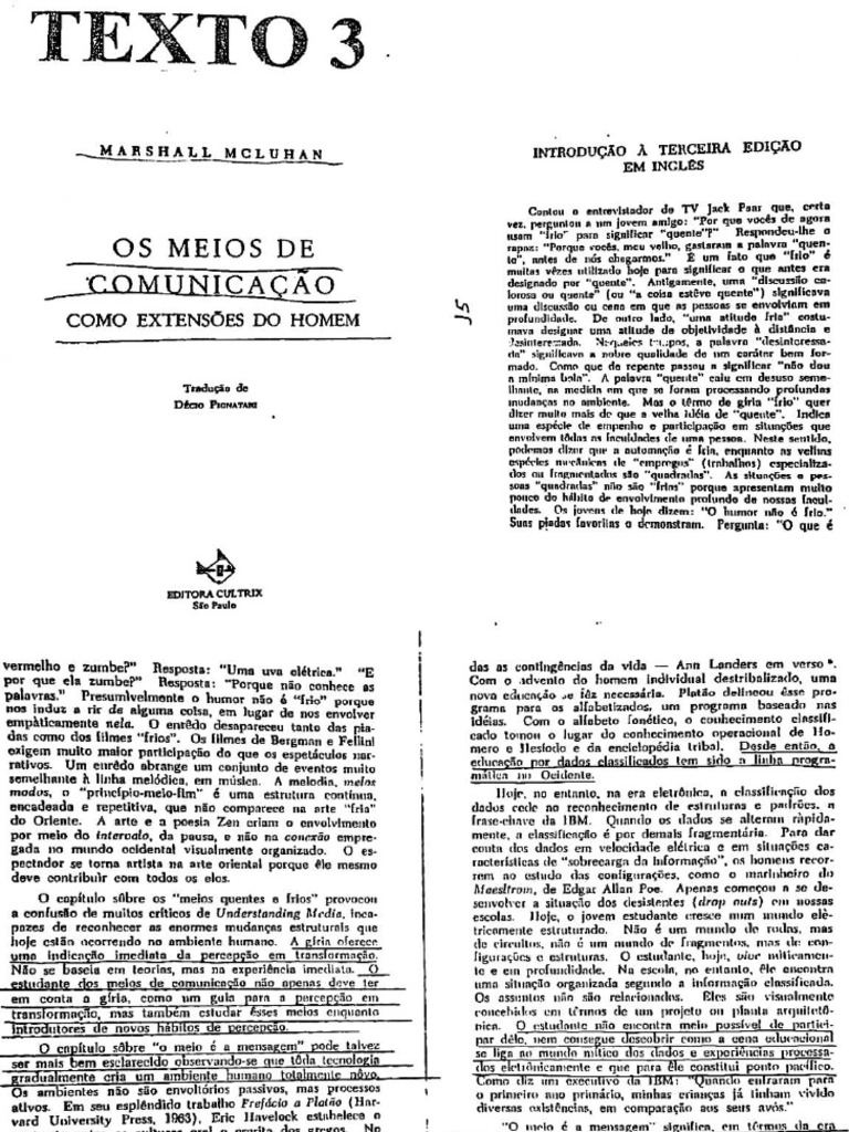 Marshall McLuhan Os Meios de Comunicação