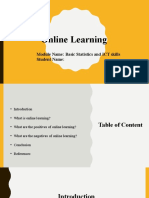 Online Learning: Module Name: Basic Statistics and ICT Skills Student Name