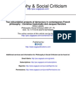 Two Re Foundation Projects of Democracy in Contemporary French Philosophy, Castoriadis and Ranciere