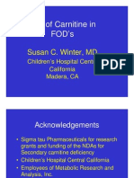 Use of Carnitine in FOD's: Susan C. Winter, MD