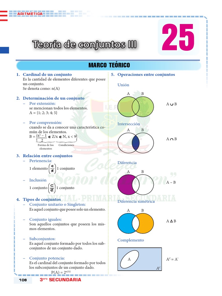 Teoría de Conjuntos para Secundaria | PDF | Conjunto (Matemáticas ...
