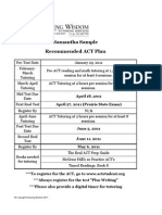 Samantha Sample ACT Pre-Test