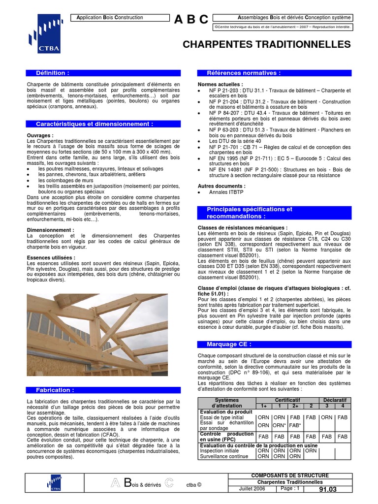 Charpentes Traditionnelles | PDF | Bois (matériau de construction) | Bois