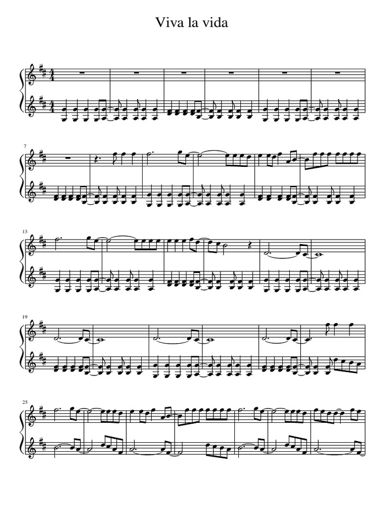 Viva La Vida Sheet Music Collection | PDF