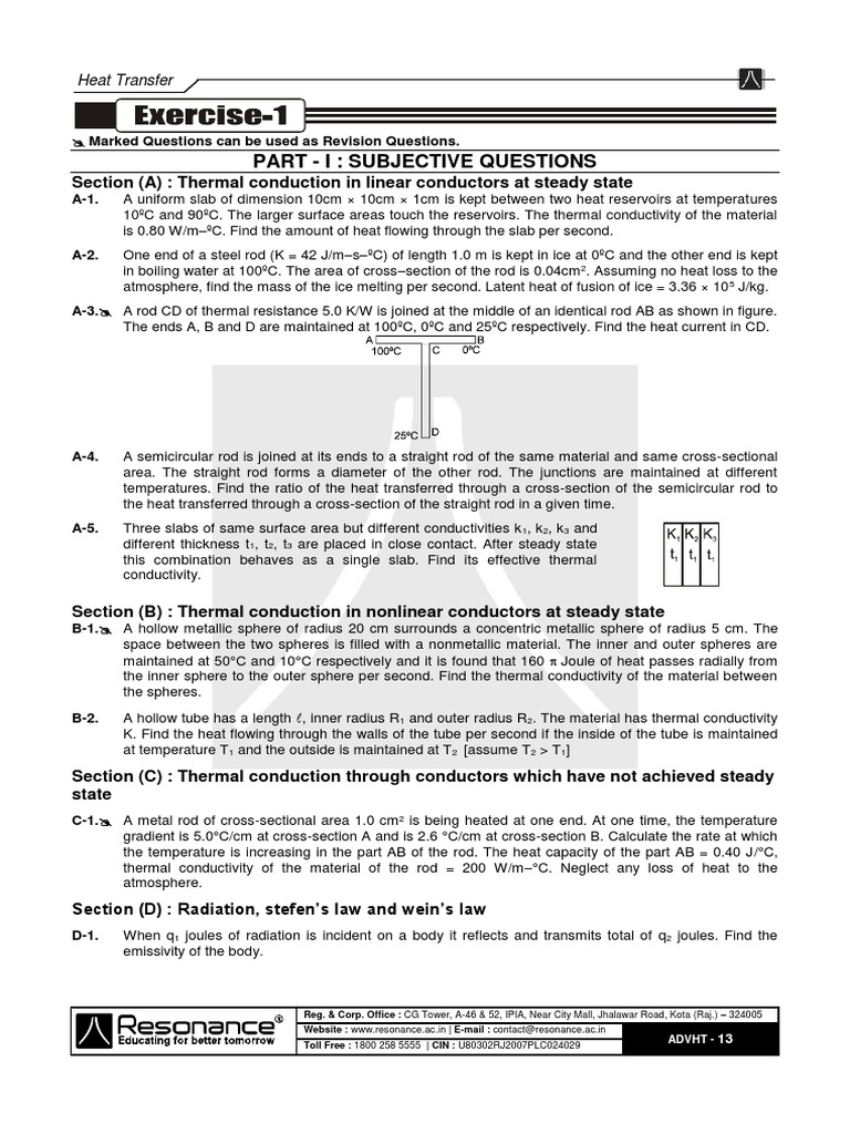 Heat Transfer Exercise With AnswerKey PDF Incandescent Light Bulb
