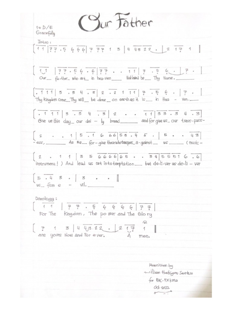 Our Father Doxology Pdf