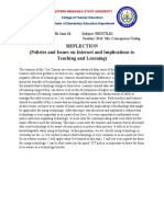 REFLECTION Policies and Issues On Internet and Implications To Teaching and Learning