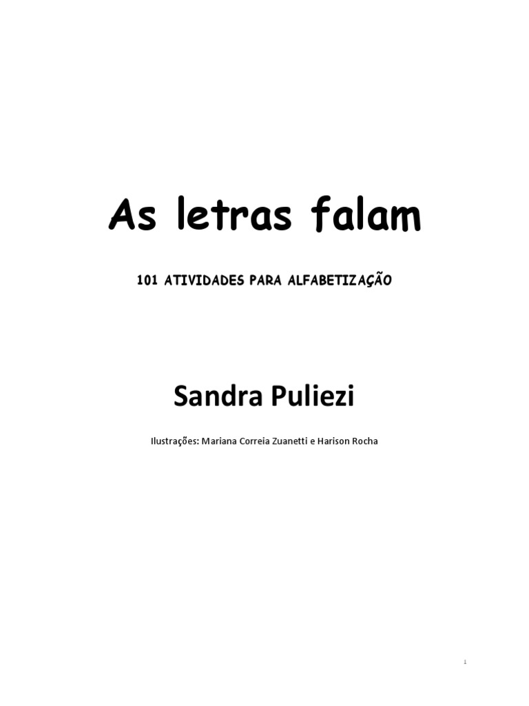 As Letras Falam Amazon Novo Pdf Alfabetização Fonema