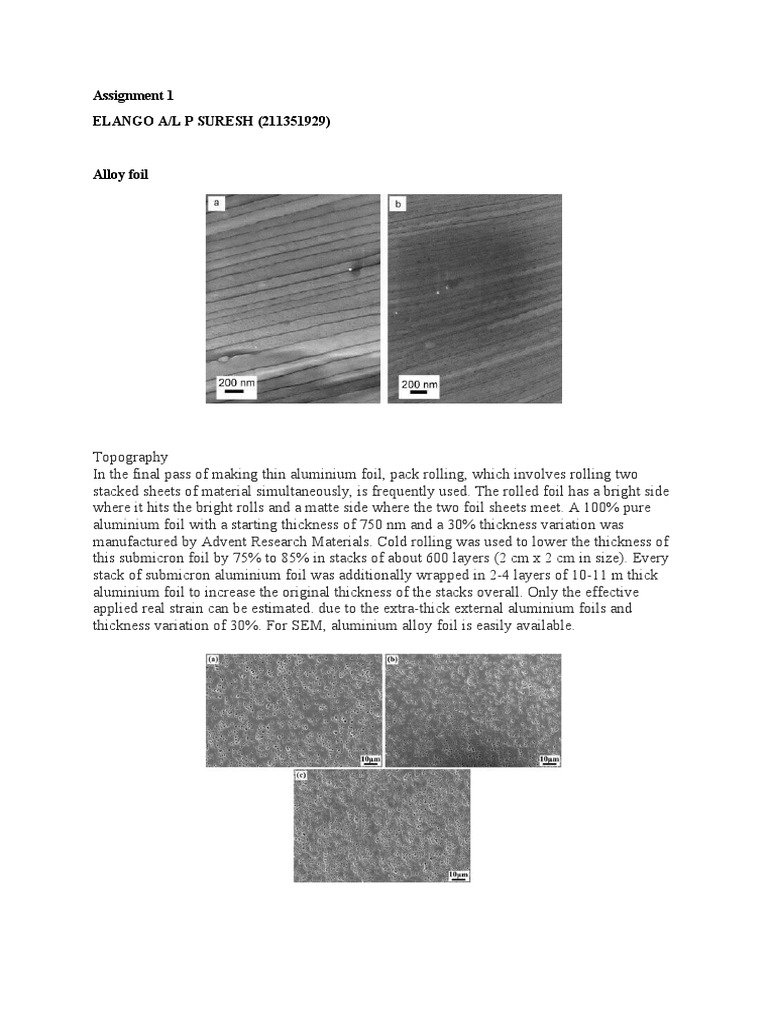 Material Characterization Assignment 1 | PDF | Ceramics | Aluminium
