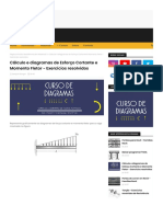 Cálculo e Diagramas de Esforço Cortante e Momento Fletor - Exercícios Resolvidos