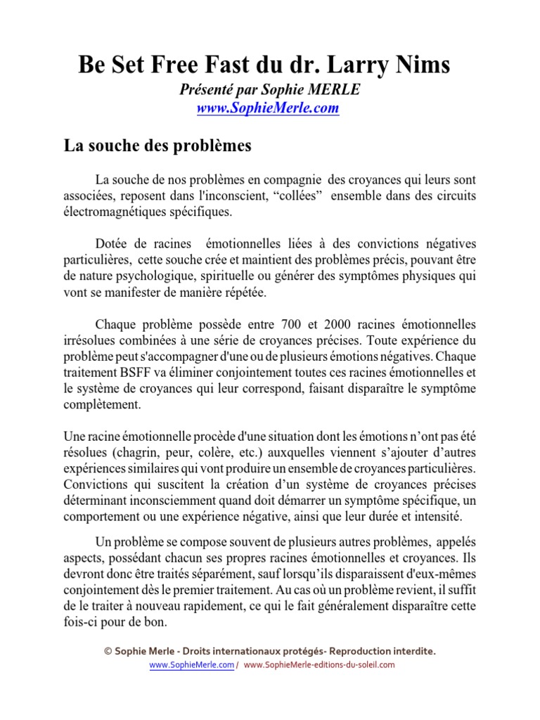 Be Set Free Fast Du DR | PDF | Psychothérapie | Émotions