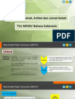 MKWU 9: Penulisan Abstrak, Artikel dan Jurnal Ilmiah