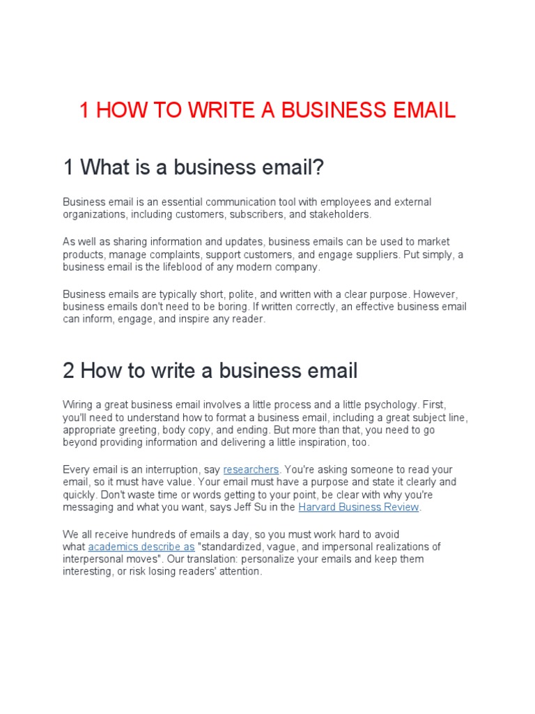 how to write business email book