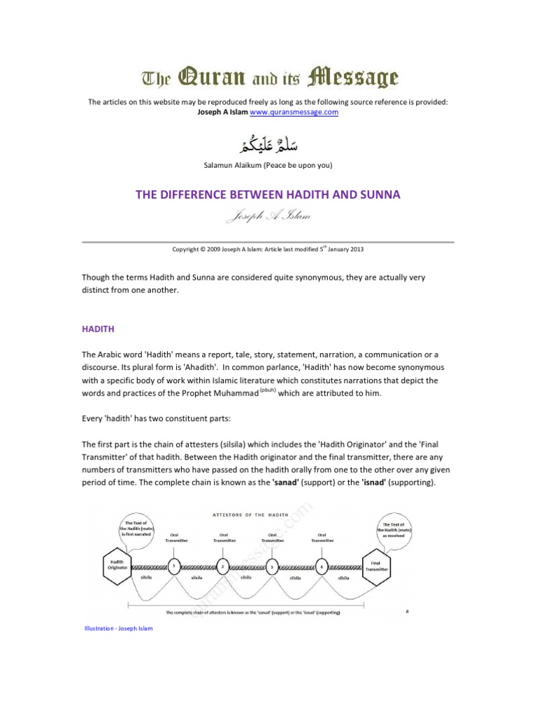 Between Hadith And Sunnah | What Is the Difference between Sunna and ...