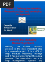 defining  the marketing research problem and developing an approach
