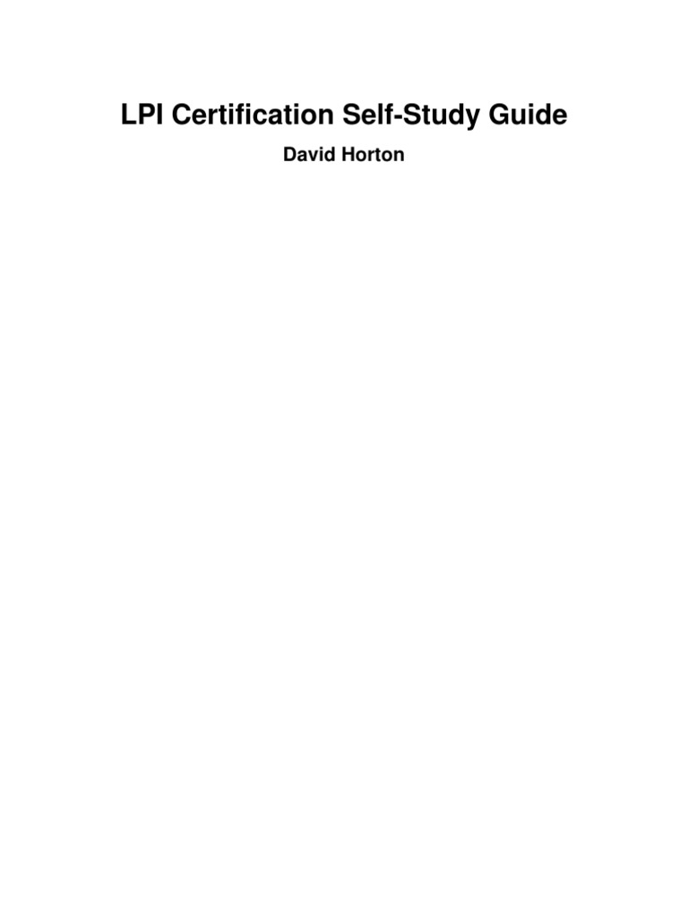 LPI Certification Self-Study Guide by David Horton | PDF | Multiple ...
