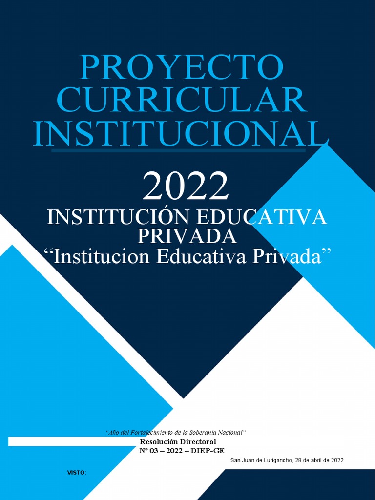 Proyecto Curricular IEP La Esperanza | PDF | Aprendizaje | Evaluación