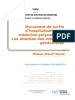 Document de Sortie D'hospitalisation en Médecine Polyvalente: Les Attentes Des Médecins Généralistes