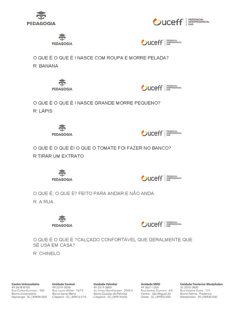 Charadas Pedagogia Pdf