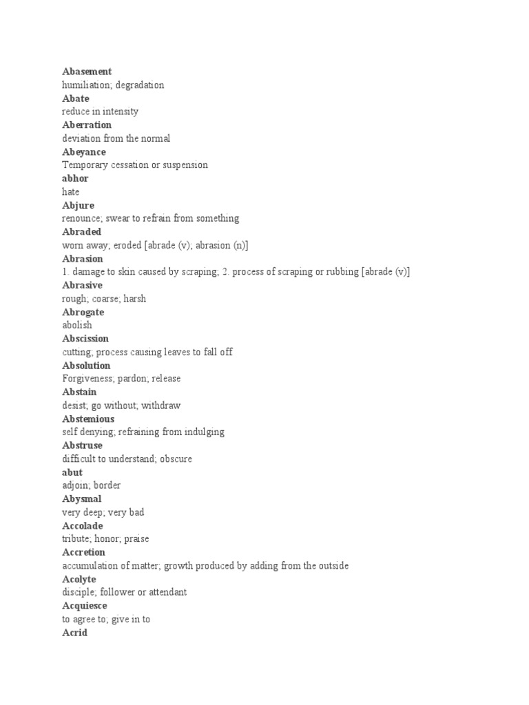 Advanced Vocab | PDF