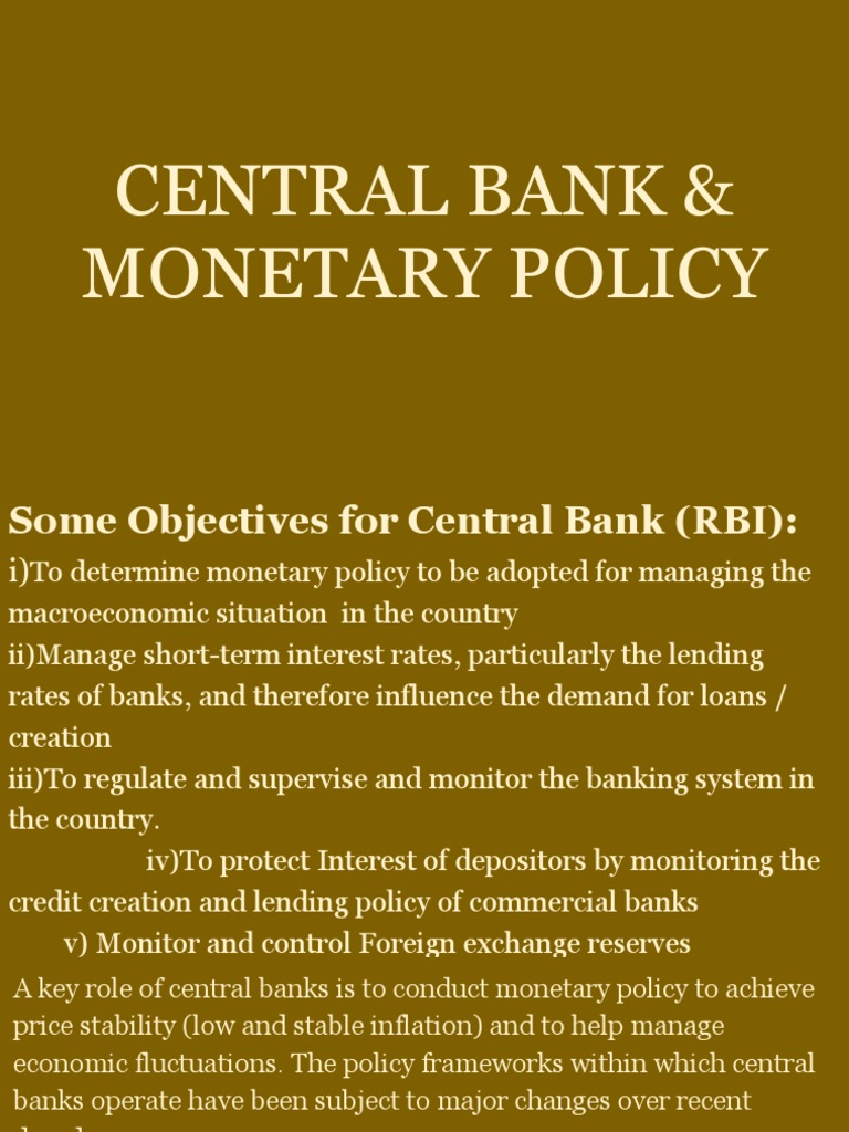 Central Bank & Monetary Policy | PDF