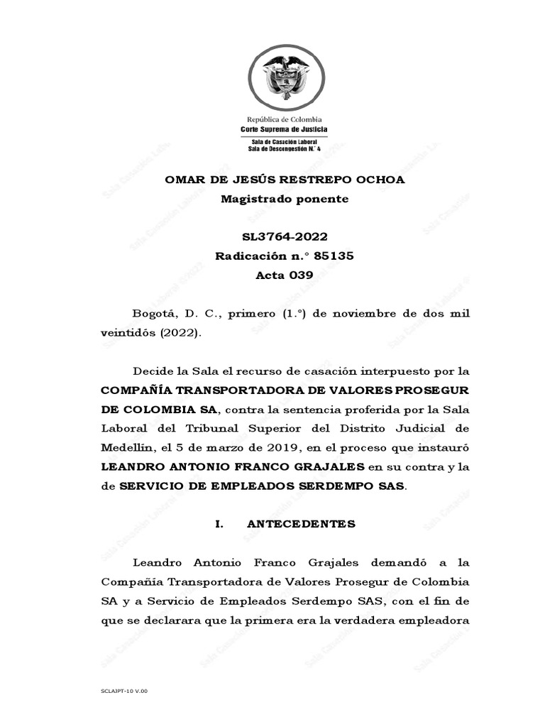 SL3764 2022 | PDF | Sentencia (ley) | Economias