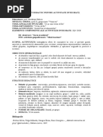 PROIECT DIDACTIC PENTRU ACTIVITATE INTEGRATĂ