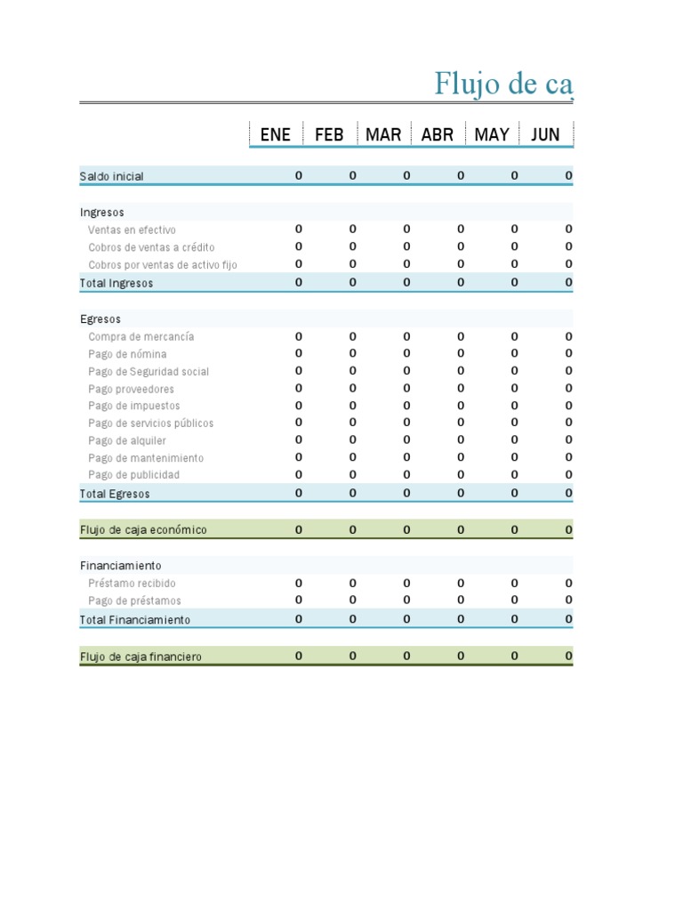 Ejemplo de flujo de caja en Excel | PDF | Comercio | Economias