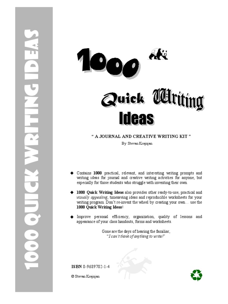 1000 Quick Writing Ideas | PDF