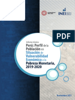 Perú - Perfil de La Población en Situación de Vulnerabilidad Económica A La Pobreza Monetaria, 2019 - 2020