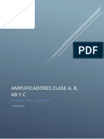 Amplificadores de Potencia (Tipos A, B, AB y C) - Resúmen